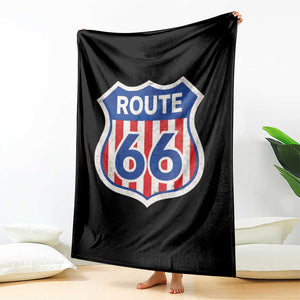 Vintage Route Highway 66 Historical Sign Distressed American Flag Road Trip Throw Blanket TS11 Print Your Wear
