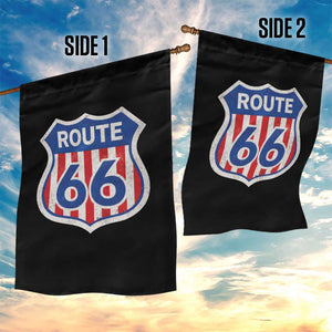 Vintage Route Highway 66 Historical Sign Distressed American Flag Road Trip Garden Flag TS11 Print Your Wear