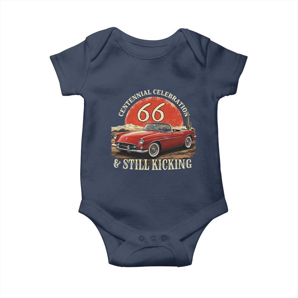Route Highway 66 100 Years Anniversary Baby Onesie Centennial Celebration And Still Kicking Mother Road TS11 Navy Print Your Wear