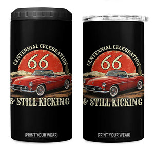 Route Highway 66 100 Years Anniversary 4 in 1 Can Cooler Tumbler Centennial Celebration And Still Kicking Mother Road TS11 One Size: 16 oz Black Print Your Wear