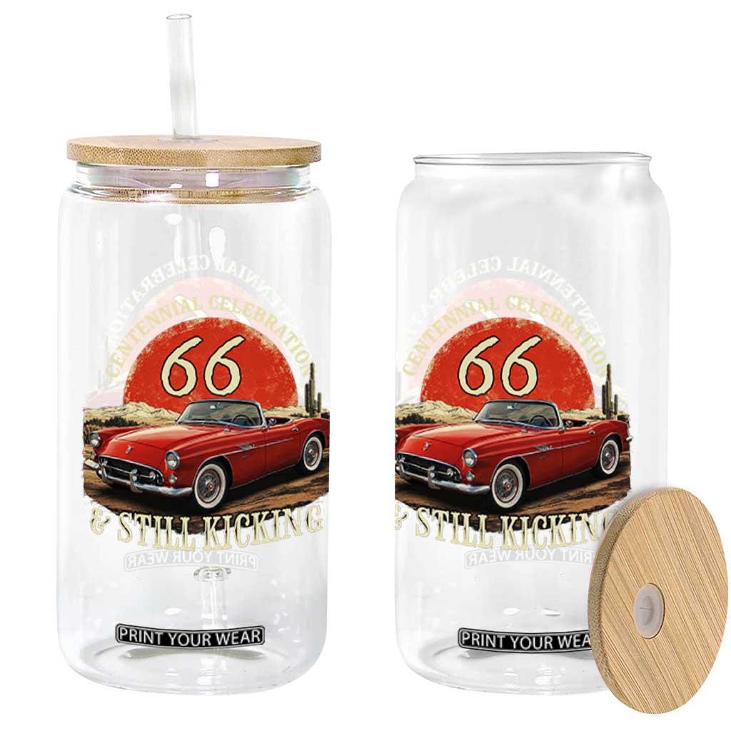 Route Highway 66 100 Years Anniversary Glass Can Centennial Celebration And Still Kicking Mother Road TS11 Print Your Wear