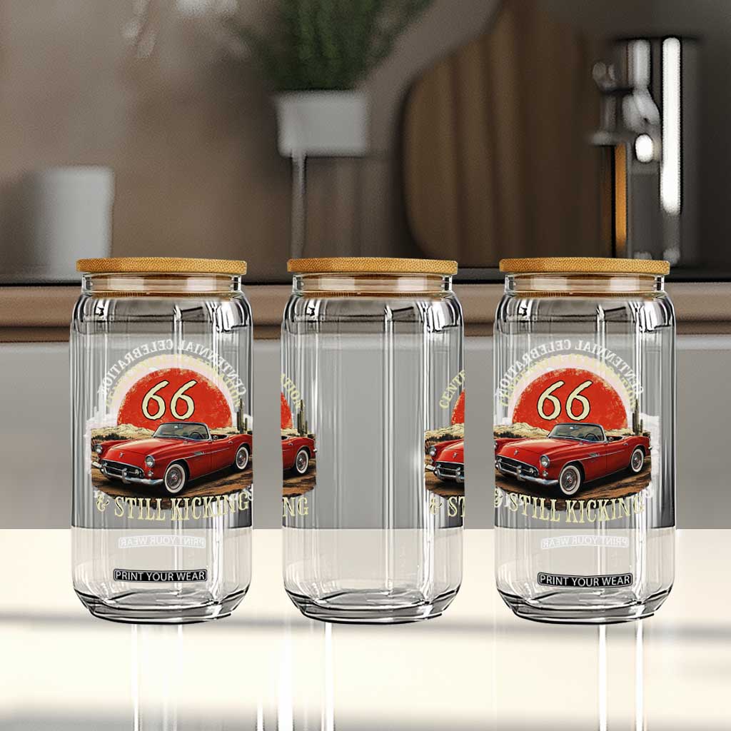 Route Highway 66 100 Years Anniversary Glass Can Centennial Celebration And Still Kicking Mother Road TS11 Print Your Wear