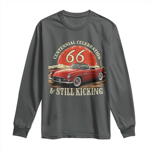 Route Highway 66 100 Years Anniversary Long Sleeve Shirt Centennial Celebration And Still Kicking Mother Road TS11 Dark Heather Print Your Wear