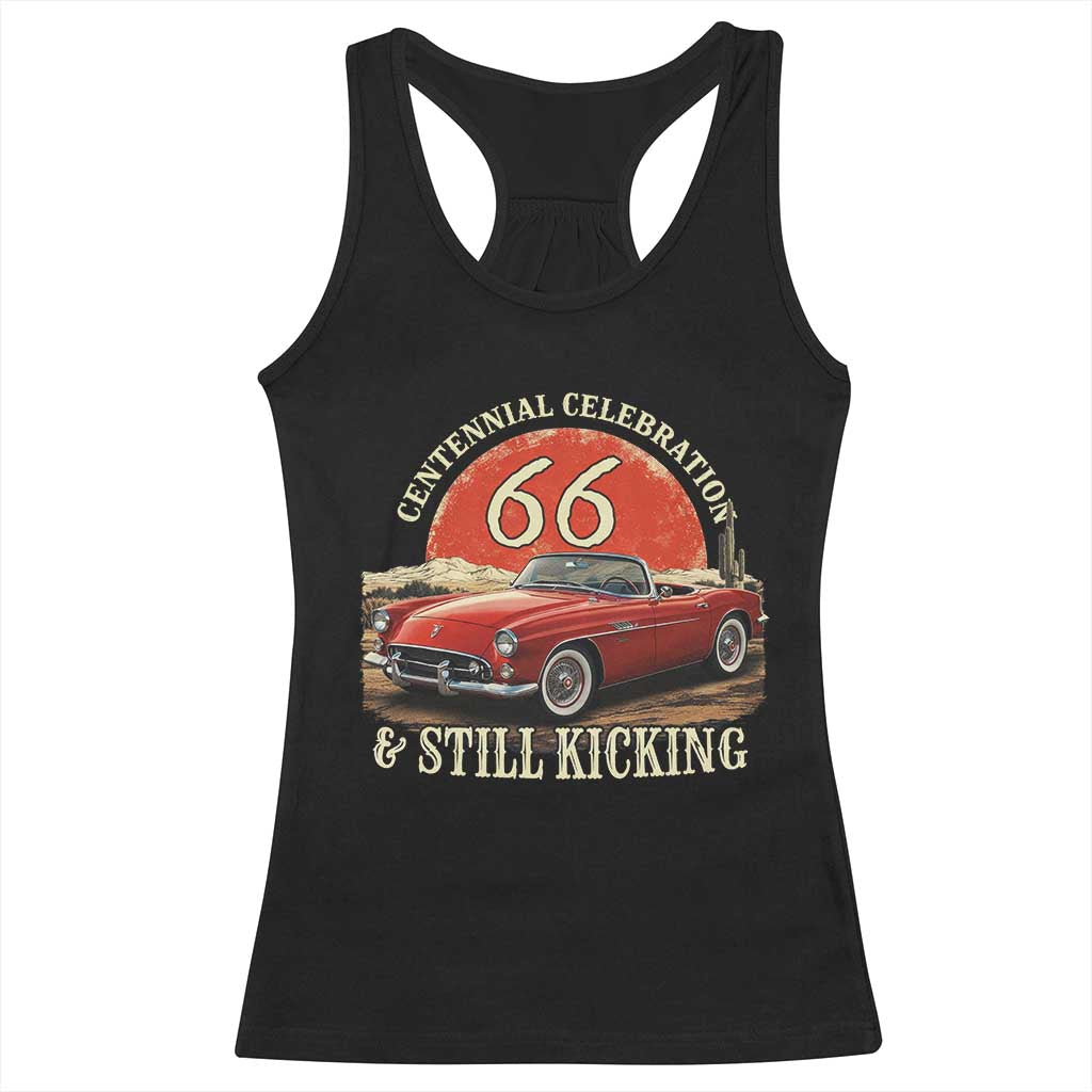 Route Highway 66 100 Years Anniversary - Racerback Tank Top TS11 Black Print Your Wear