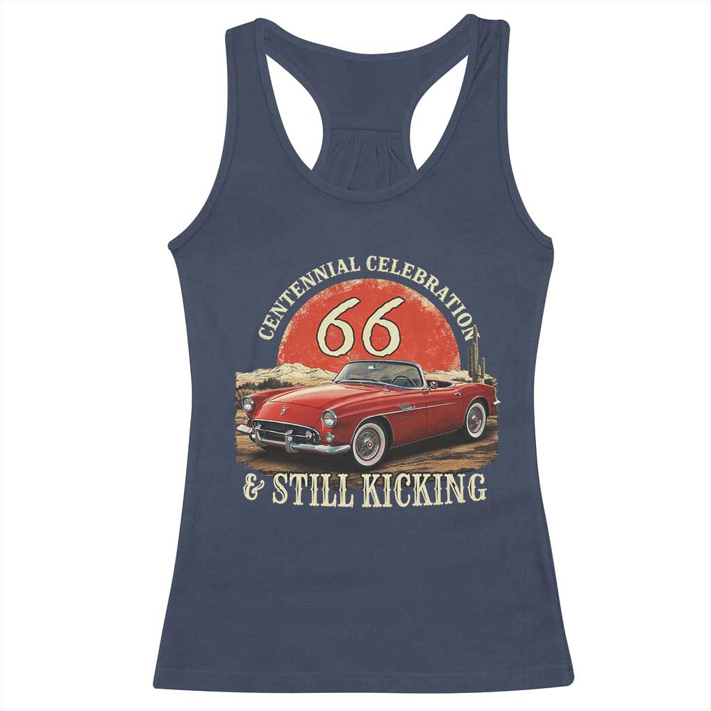 Route Highway 66 100 Years Anniversary - Racerback Tank Top TS11 Navy Print Your Wear