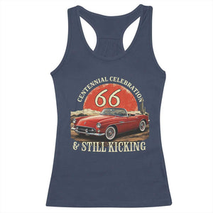 Route Highway 66 100 Years Anniversary - Racerback Tank Top TS11 Navy Print Your Wear