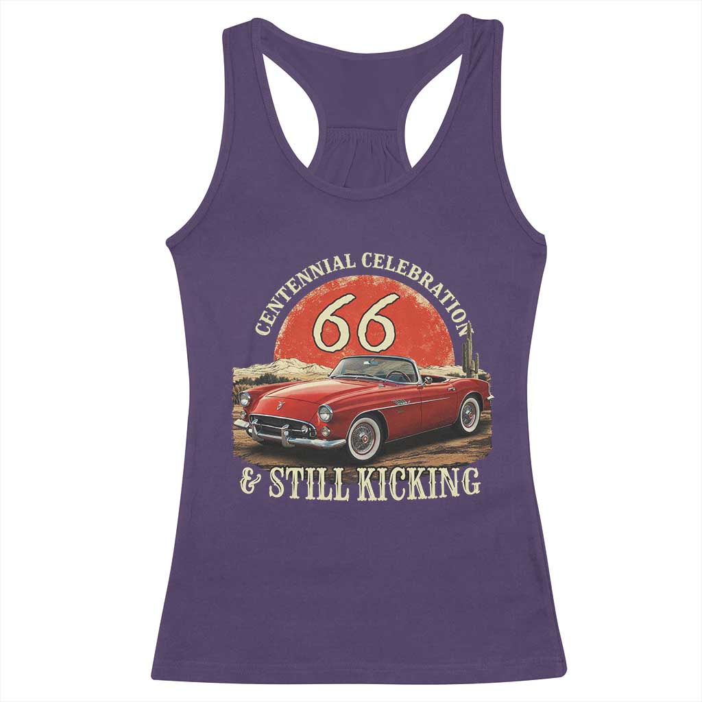 Route Highway 66 100 Years Anniversary - Racerback Tank Top TS11 Purple Print Your Wear