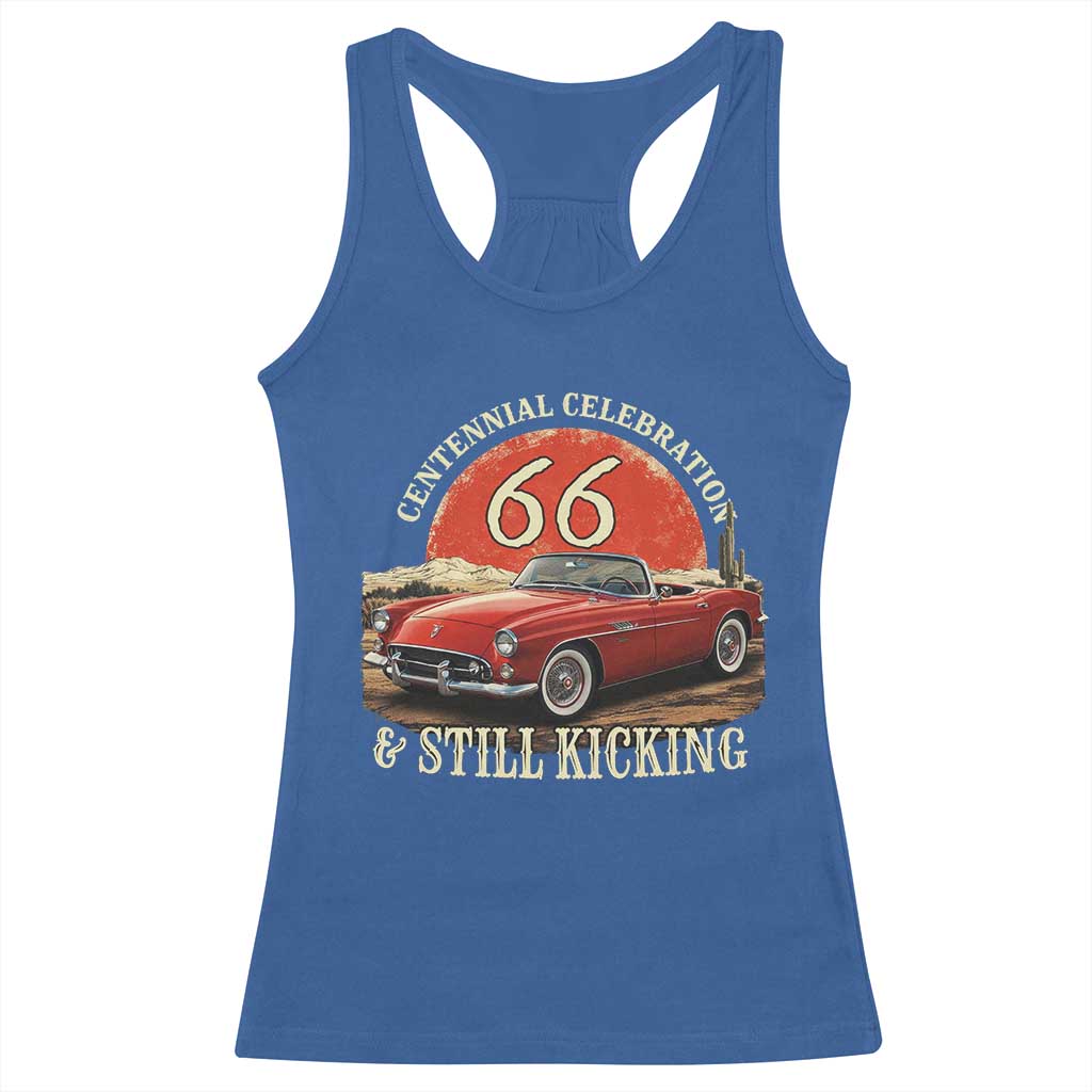 Route Highway 66 100 Years Anniversary - Racerback Tank Top TS11 Royal Blue Print Your Wear