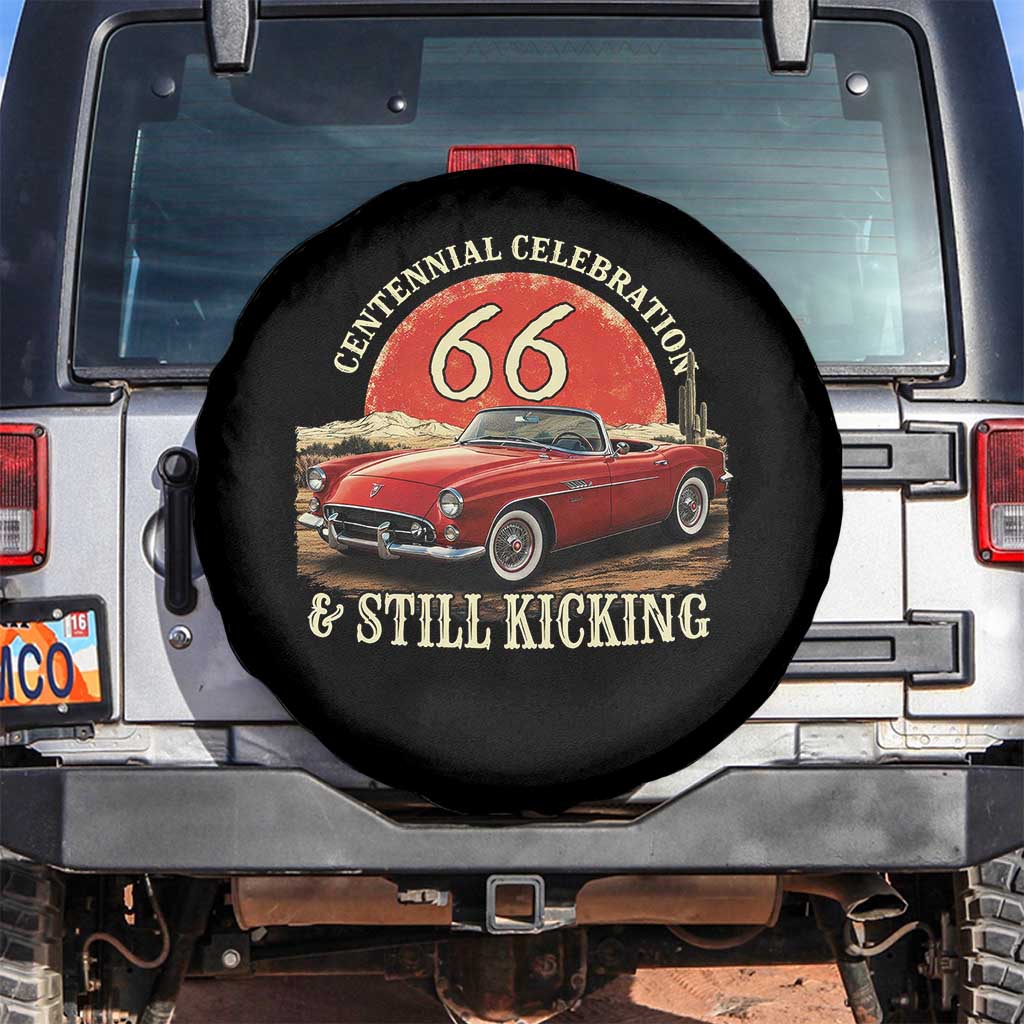 Route Highway 66 100 Years Anniversary Spare Tire Cover Centennial Celebration And Still Kicking Mother Road TS11 No hole Black Print Your Wear