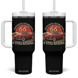 Route Highway 66 100 Years Anniversary Tumbler With Handle Centennial Celebration And Still Kicking Mother Road TS11 One Size: 40 oz Black Print Your Wear