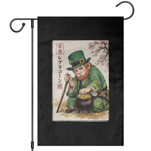 Vintage Japanese Leprechaun St Patricks Day Shamrock Ukiyo e Art Garden Flag TS11 Black Print Your Wear