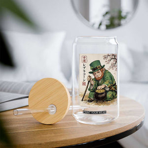 Vintage Japanese Leprechaun St Patricks Day Shamrock Ukiyo e Art Glass Can TS11 Print Your Wear