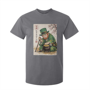 Vintage Japanese Leprechaun St Patricks Day Shamrock Ukiyo e Art T Shirt For Kid TS11 Charcoal Print Your Wear