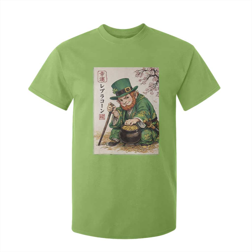 Vintage Japanese Leprechaun St Patricks Day Shamrock Ukiyo e Art T Shirt For Kid TS11 Lime Print Your Wear
