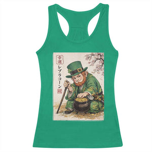 Vintage Japanese Leprechaun St Patricks Day Shamrock Ukiyo e Art Racerback Tank Top TS11 Irish Green Print Your Wear