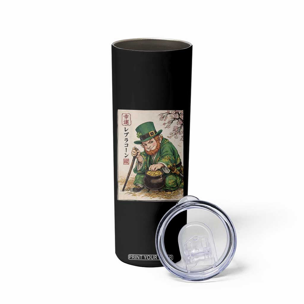 Vintage Japanese Leprechaun St Patricks Day Shamrock Ukiyo e Art Skinny Tumbler TS11 Print Your Wear