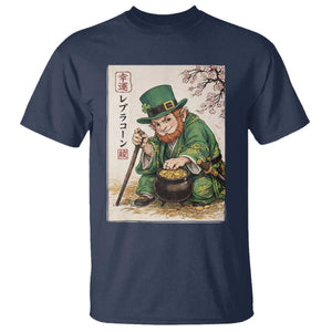 Vintage Japanese Leprechaun St Patricks Day Shamrock Ukiyo e Art T Shirt TS11 Navy Print Your Wear