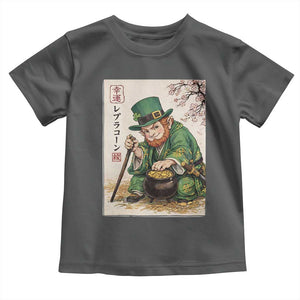 Vintage Japanese Leprechaun St Patricks Day Shamrock Ukiyo e Art Toddler T Shirt TS11 Dark Heather Print Your Wear