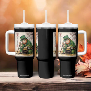 Vintage Japanese Leprechaun St Patricks Day Shamrock Ukiyo e Art Tumbler With Handle TS11 Print Your Wear