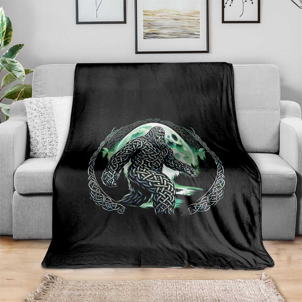 Funny St Patricks Day Bigfoot Celtic Knot Irish Sasquatch Throw Blanket TS11 Print Your Wear