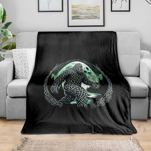 Funny St Patricks Day Bigfoot Celtic Knot Irish Sasquatch Throw Blanket TS11 Print Your Wear