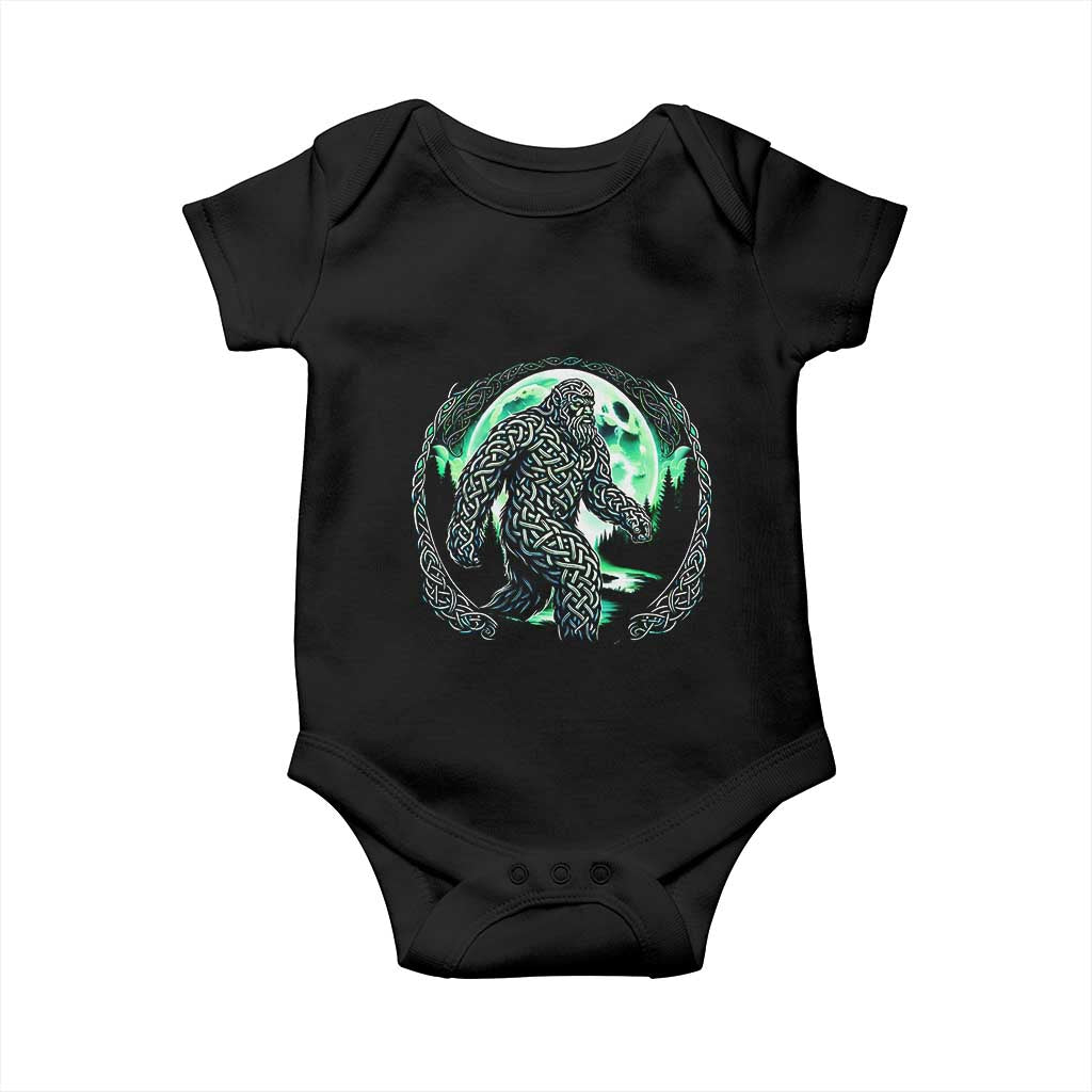 Funny St Patricks Day Bigfoot Celtic Knot Irish Sasquatch Baby Onesie TS11 Black Print Your Wear