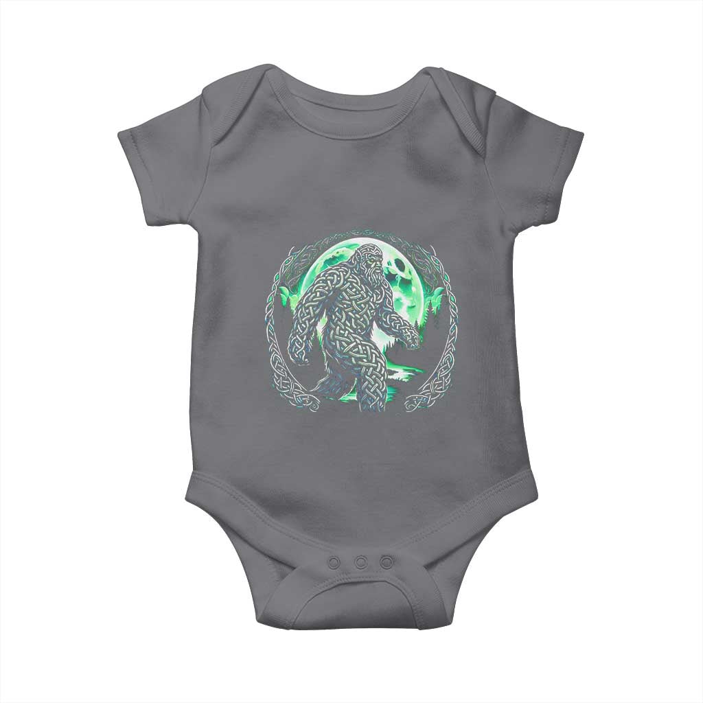 Funny St Patricks Day Bigfoot Celtic Knot Irish Sasquatch Baby Onesie TS11 Charcoal Print Your Wear