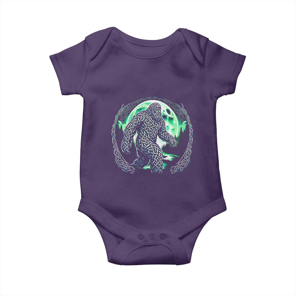 Funny St Patricks Day Bigfoot Celtic Knot Irish Sasquatch Baby Onesie TS11 Purple Print Your Wear