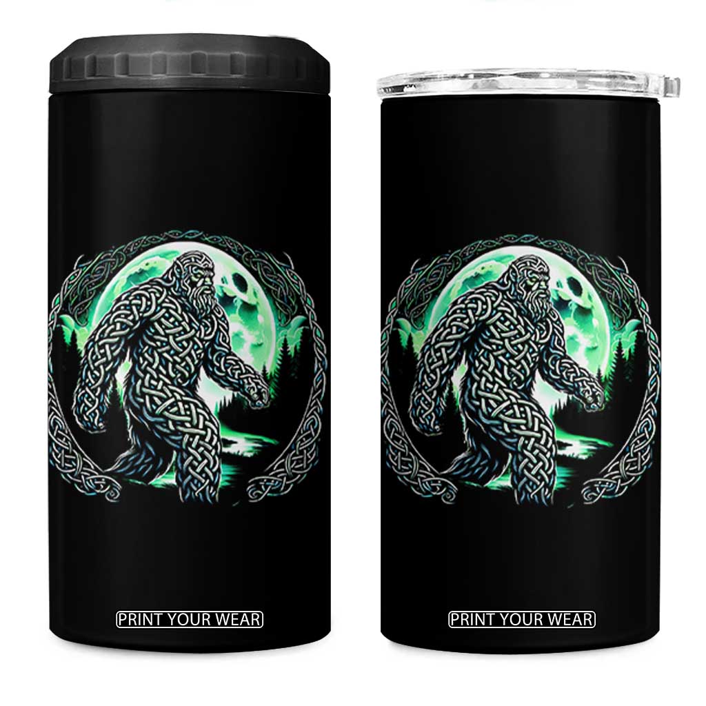 Funny St Patricks Day Bigfoot Celtic Knot Irish Sasquatch 4 in 1 Can Cooler Tumbler TS11 One Size: 16 oz Black Print Your Wear