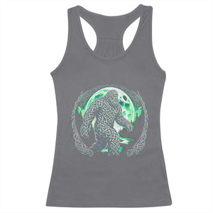Funny St Patricks Day Bigfoot Celtic Knot Irish Sasquatch Racerback Tank Top TS11 Charcoal Print Your Wear