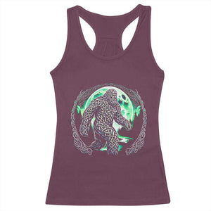 Funny St Patricks Day Bigfoot Celtic Knot Irish Sasquatch Racerback Tank Top TS11 Maroon Print Your Wear