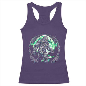 Funny St Patricks Day Bigfoot Celtic Knot Irish Sasquatch Racerback Tank Top TS11 Purple Print Your Wear