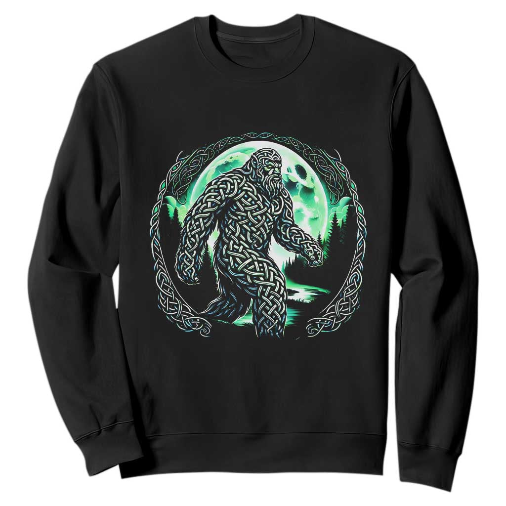 Funny St Patricks Day Bigfoot Celtic Knot Irish Sasquatch Sweatshirt TS11 Black Print Your Wear
