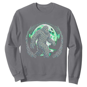 Funny St Patricks Day Bigfoot Celtic Knot Irish Sasquatch Sweatshirt TS11 Charcoal Print Your Wear