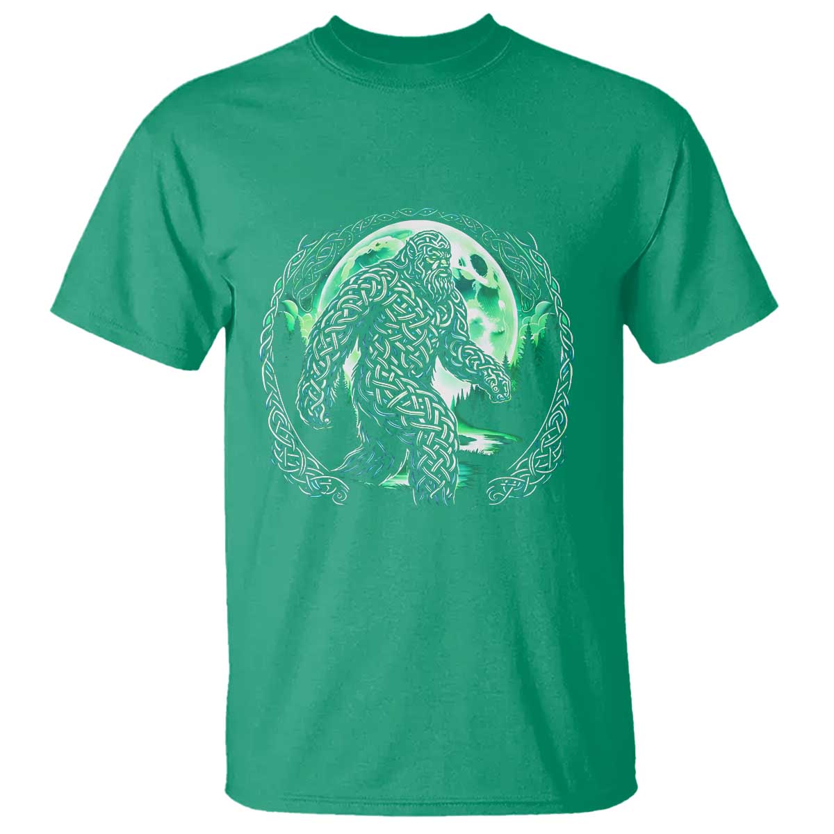Funny St Patricks Day Bigfoot Celtic Knot Irish Sasquatch T Shirt TS11 Irish Green Print Your Wear