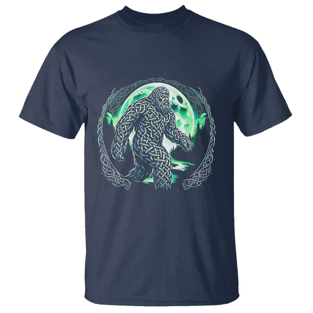 Funny St Patricks Day Bigfoot Celtic Knot Irish Sasquatch T Shirt TS11 Navy Print Your Wear