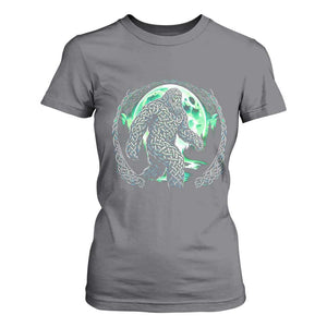 Funny St Patricks Day Bigfoot Celtic Knot Irish Sasquatch T Shirt For Women TS11 Charcoal Print Your Wear