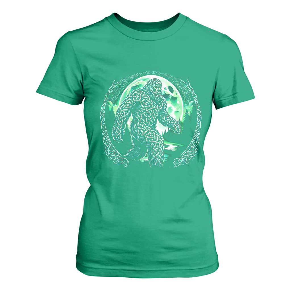 Funny St Patricks Day Bigfoot Celtic Knot Irish Sasquatch T Shirt For Women TS11 Irish Green Print Your Wear