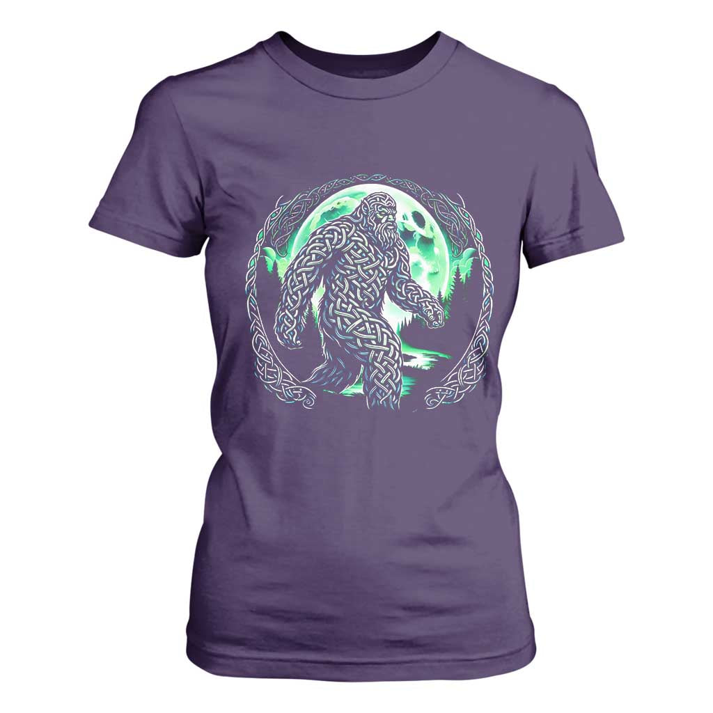 Funny St Patricks Day Bigfoot Celtic Knot Irish Sasquatch T Shirt For Women TS11 Purple Print Your Wear
