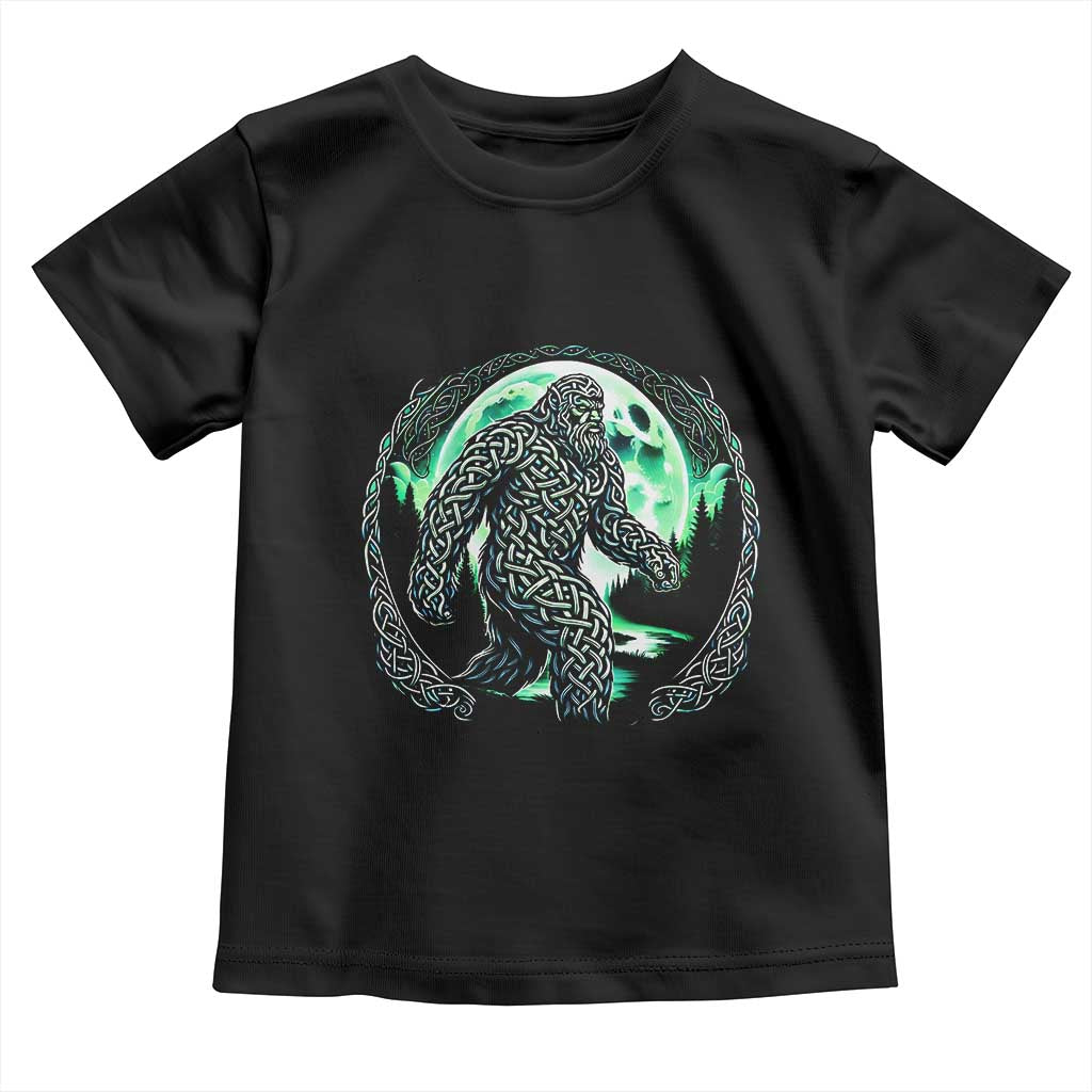 Funny St Patricks Day Bigfoot Celtic Knot Irish Sasquatch Toddler T Shirt TS11 Black Print Your Wear