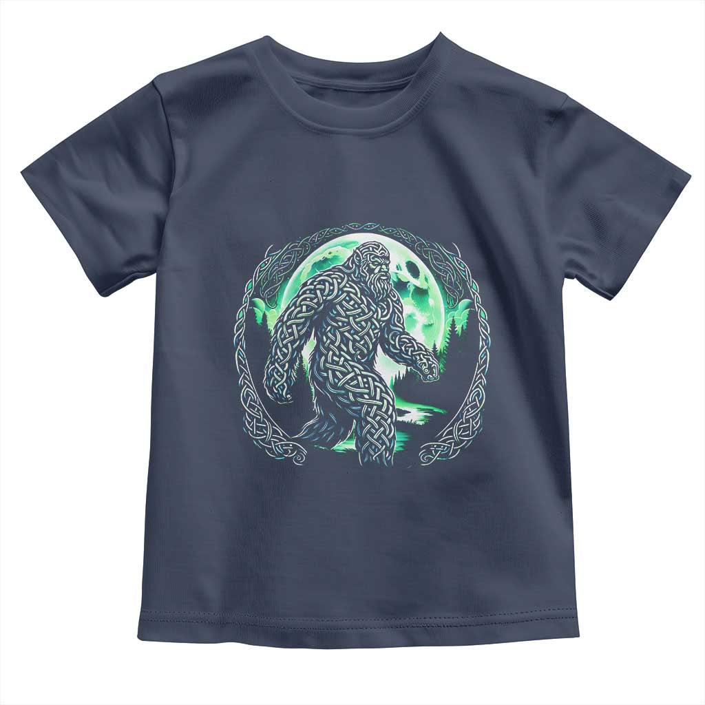 Funny St Patricks Day Bigfoot Celtic Knot Irish Sasquatch Toddler T Shirt TS11 Navy Print Your Wear