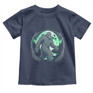 Funny St Patricks Day Bigfoot Celtic Knot Irish Sasquatch Toddler T Shirt TS11 Navy Print Your Wear