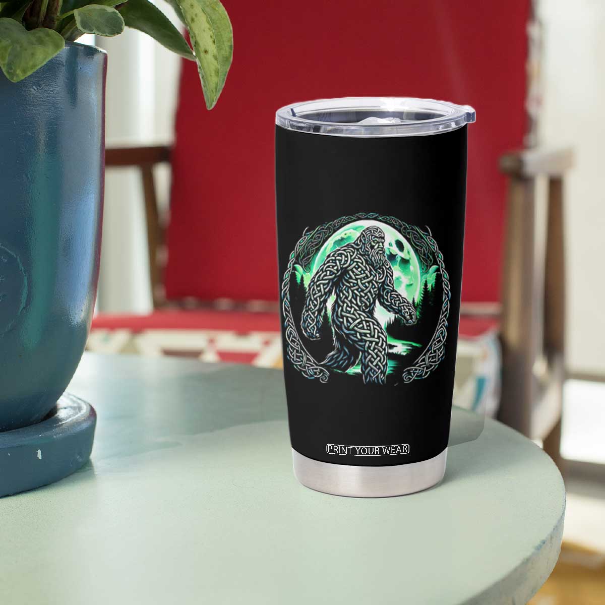 Funny St Patricks Day Bigfoot Celtic Knot Irish Sasquatch Tumbler Cup TS11 Print Your Wear