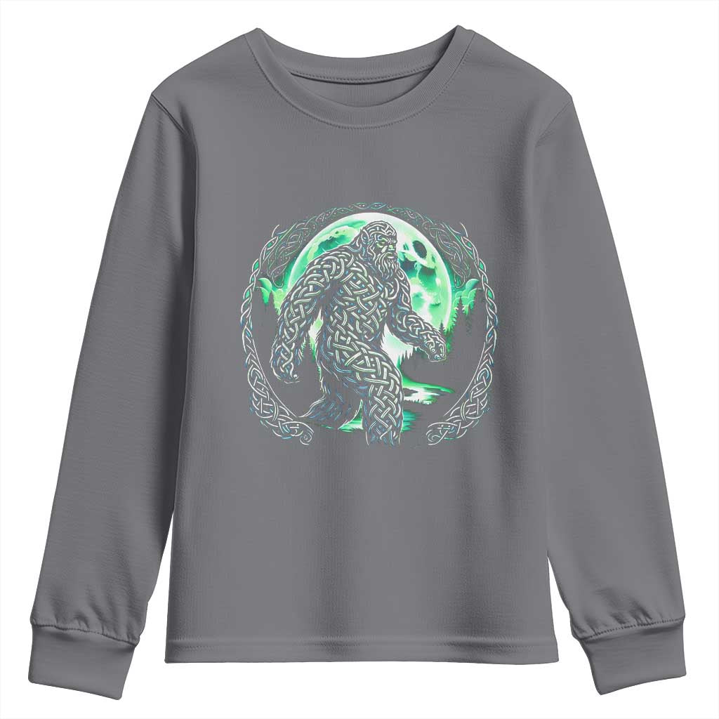 Funny St Patricks Day Bigfoot Celtic Knot Irish Sasquatch Youth Sweatshirt TS11 Charcoal Print Your Wear
