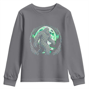 Funny St Patricks Day Bigfoot Celtic Knot Irish Sasquatch Youth Sweatshirt TS11 Charcoal Print Your Wear