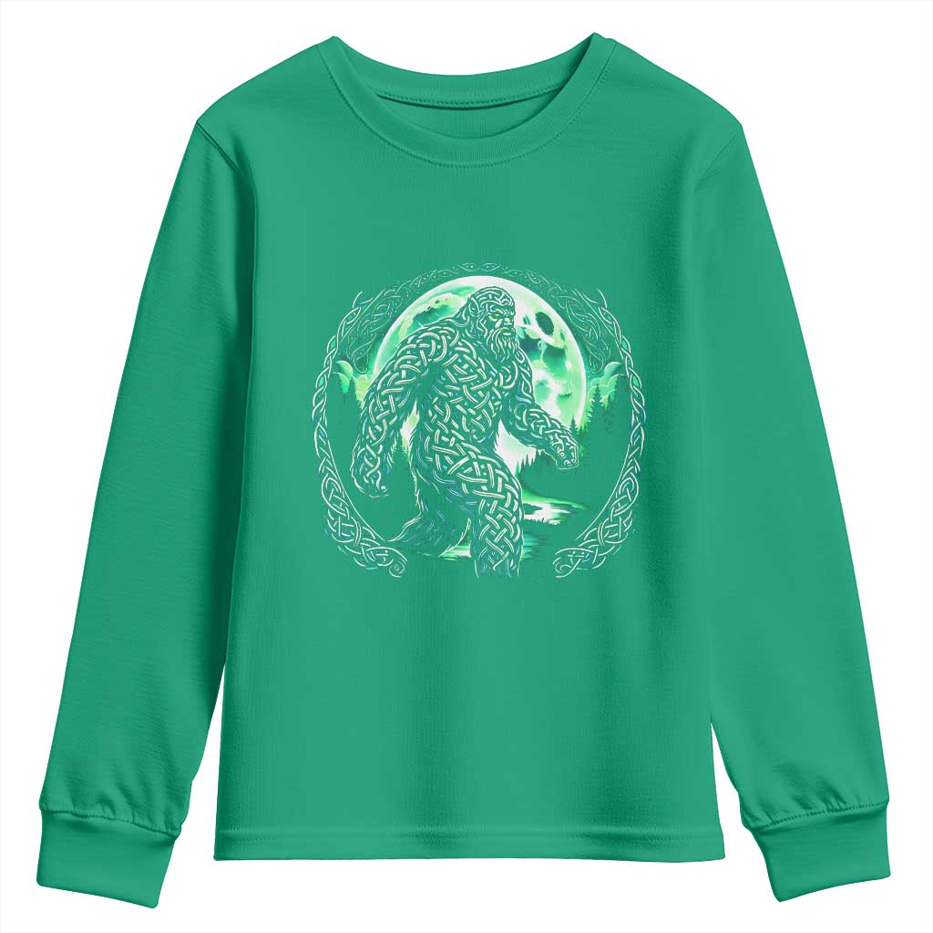 Funny St Patricks Day Bigfoot Celtic Knot Irish Sasquatch Youth Sweatshirt TS11 Irish Green Print Your Wear