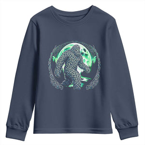 Funny St Patricks Day Bigfoot Celtic Knot Irish Sasquatch Youth Sweatshirt TS11 Navy Print Your Wear
