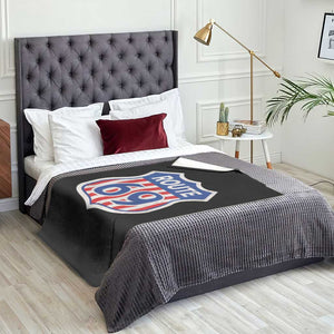 Vintage Route 69 Highway Road Trip Sign Distressed American Flag Throw Blanket TS11 Print Your Wear