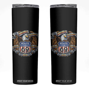 250 Years Of America 100 Years Of Route 69 Skinny Tumbler Bald Eagle Vintage American Flag TS11 Black Print Your Wear