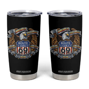 250 Years Of America 100 Years Of Route 69 Tumbler Cup Bald Eagle Vintage American Flag TS11 Black Print Your Wear